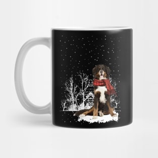 Christmas English Shepherd With Scarf In Winter Forest Mug